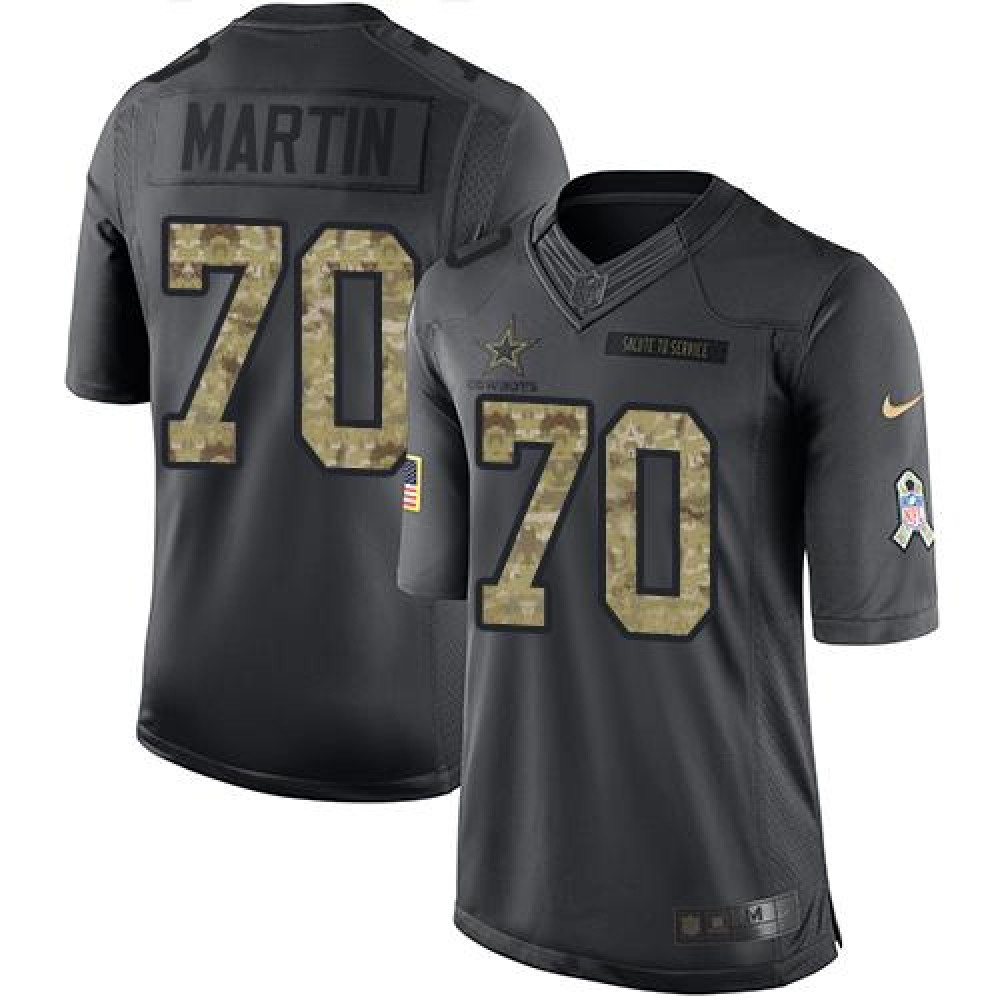 Cowboys #70 Zack Martin Black Men's Stitched NFL Limited 2016 Salute To Service Jersey