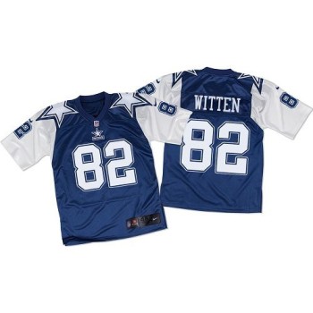 Cowboys #82 Jason Witten Navy Blue/White Throwback Men's Stitched NFL Elite Jersey