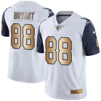 Cowboys #88 Dez Bryant White Men's Stitched NFL Limited Gold Rush Jersey Cowboys #88 Dez Bryant White Men's Stitched NFL Limited Gold Rush Jersey