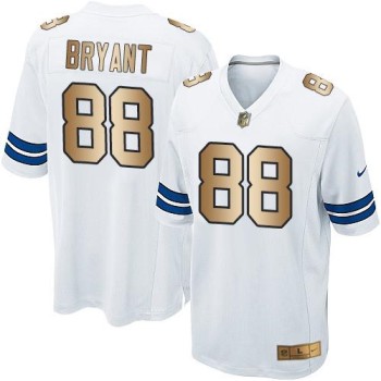 Cowboys #88 Dez Bryant White Youth Stitched NFL Elite Gold Jersey