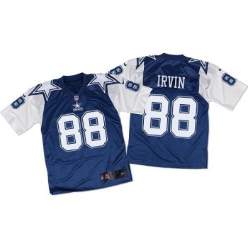 Cowboys #88 Michael Irvin Navy Blue/White Throwback Men's Stitched NFL Elite Jersey