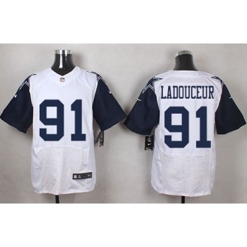 Cowboys #91 L. P. Ladouceur White Men's Stitched NFL Elite Rush Jersey