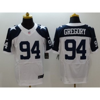 Cowboys #94 Randy Gregory White Thanksgiving Throwback Men's Stitched NFL Elite Jersey