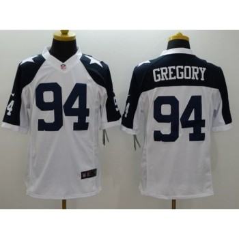 Cowboys #94 Randy Gregory White Thanksgiving Throwback Men's Stitched NFL Limited Jersey