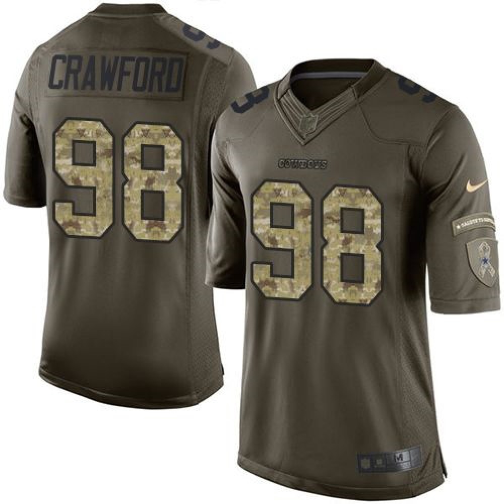 Cowboys #98 Tyrone Crawford Green Men's Stitched NFL Limited Salute To Service Jersey