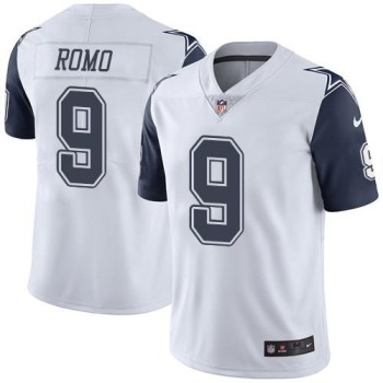 Cowboys #9 Tony Romo White Youth Stitched NFL Limited Rush Jersey