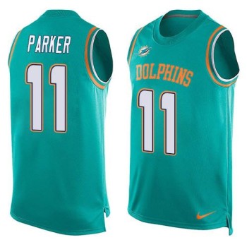 Dolphins #11 DeVante Parker Aqua Green Team Color Men's Stitched NFL Limited Tank Top Jersey Dolphins #11 DeVante Parker Aqua Green Team Color Men's Stitched NFL Limited Tank Top Jersey
