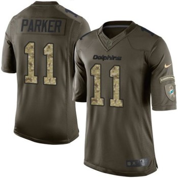 Dolphins #11 DeVante Parker Green Men's Stitched NFL Limited Salute to Service Jersey Dolphins #11 DeVante Parker Green Men's Stitched NFL Limited Salute to Service Jersey