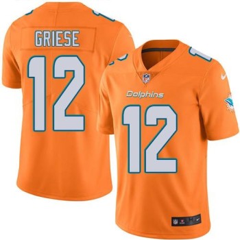 Dolphins #12 Bob Griese Orange Men's Stitched NFL Limited Rush Jersey Dolphins #12 Bob Griese Orange Men's Stitched NFL Limited Rush Jersey
