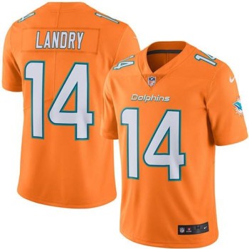 Dolphins #14 Jarvis Landry Orange Men's Stitched NFL Limited Rush Jersey Dolphins #14 Jarvis Landry Orange Men's Stitched NFL Limited Rush Jersey