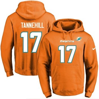 Dolphins #17 Ryan Tannehill Orange Name & Number Pullover NFL Hoodie Dolphins #17 Ryan Tannehill Orange Name & Number Pullover NFL Hoodie