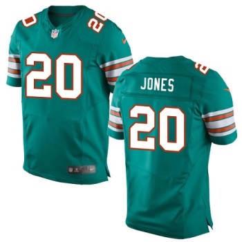 Dolphins #20 Reshad Jones Aqua Green Alternate Men's Stitched NFL Elite Jersey Dolphins #20 Reshad Jones Aqua Green Alternate Men's Stitched NFL Elite Jersey