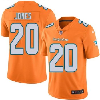 Dolphins #20 Reshad Jones Orange Men's Stitched NFL Limited Rush Jersey Dolphins #20 Reshad Jones Orange Men's Stitched NFL Limited Rush Jersey