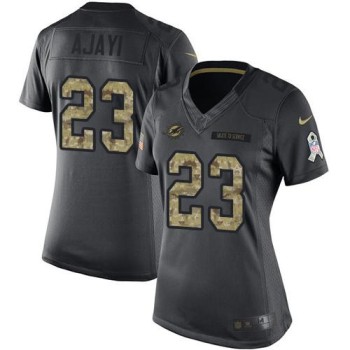 Dolphins #23 Jay Ajayi Black Women's Stitched NFL Limited 2016 Salute to Service Jersey Dolphins #23 Jay Ajayi Black Women's Stitched NFL Limited 2016 Salute to Service Jersey