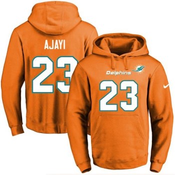 Dolphins #23 Jay Ajayi Orange Name & Number Pullover NFL Hoodie Dolphins #23 Jay Ajayi Orange Name & Number Pullover NFL Hoodie