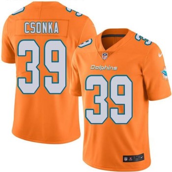 Dolphins #39 Larry Csonka Orange Men's Stitched NFL Limited Rush Jersey Dolphins #39 Larry Csonka Orange Men's Stitched NFL Limited Rush Jersey
