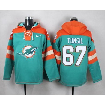 Dolphins #67 Laremy Tunsil Aqua Green Player Pullover NFL Hoodie Dolphins #67 Laremy Tunsil Aqua Green Player Pullover NFL Hoodie