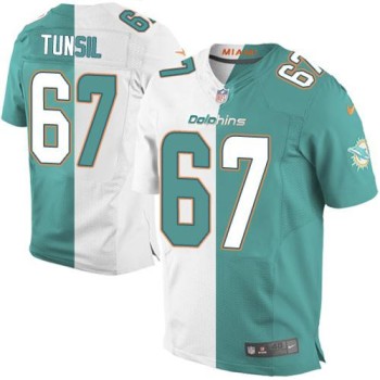 Dolphins #67 Laremy Tunsil Aqua Green/White Men's Stitched NFL Elite Split Jersey Dolphins #67 Laremy Tunsil Aqua Green/White Men's Stitched NFL Elite Split Jersey