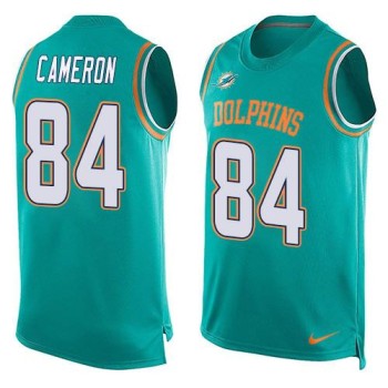 Dolphins #84 Jordan Cameron Aqua Green Team Color Men's Stitched NFL Limited Tank Top Jersey Dolphins #84 Jordan Cameron Aqua Green Team Color Men's Stitched NFL Limited Tank Top Jersey