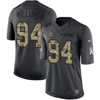 Dolphins #94 Mario Williams Black Men's Stitched NFL Limited 2016 Salute to Service Jersey Dolphins #94 Mario Williams Black Men's Stitched NFL Limited 2016 Salute to Service Jersey