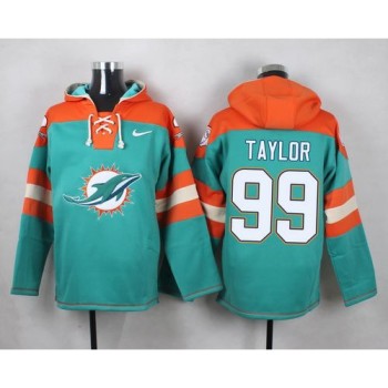 Dolphins #99 Jason Taylor Aqua Green Player Pullover NFL Hoodie Dolphins #99 Jason Taylor Aqua Green Player Pullover NFL Hoodie