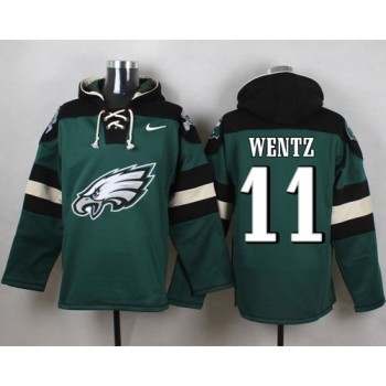 Eagles #11 Carson Wentz Midnight Green Player Pullover Hoodie Eagles #11 Carson Wentz Midnight Green Player Pullover Hoodie