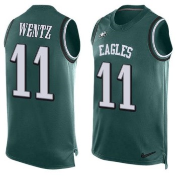 Eagles #11 Carson Wentz Midnight Green Team Color Men's Stitched NFL Limited Tank Top Jersey Eagles #11 Carson Wentz Midnight Green Team Color Men's Stitched NFL Limited Tank Top Jersey