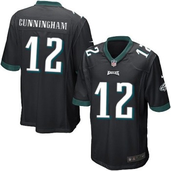 Eagles #12 Randall Cunningham Black Alternate Youth Stitched NFL New Elite Jersey