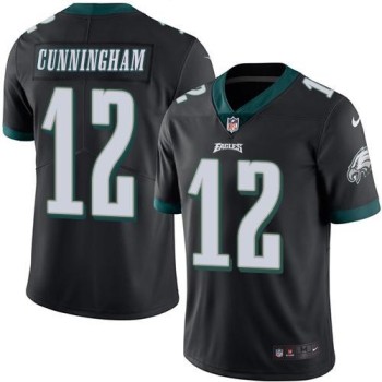 Eagles #12 Randall Cunningham Black Men's Stitched NFL Limited Rush Jersey Eagles #12 Randall Cunningham Black Men's Stitched NFL Limited Rush Jersey