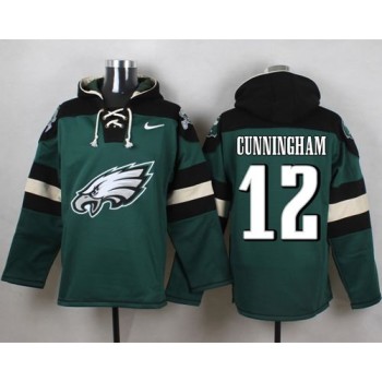 Eagles #12 Randall Cunningham Midnight Green Player Pullover NFL Hoodie Eagles #12 Randall Cunningham Midnight Green Player Pullover NFL Hoodie