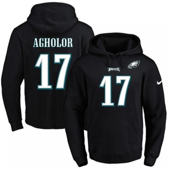 Eagles #17 Nelson Agholor Black Name & Number Pullover NFL Hoodie Eagles #17 Nelson Agholor Black Name & Number Pullover NFL Hoodie