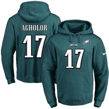 Eagles #17 Nelson Agholor Midnight Green Name & Number Pullover NFL Hoodie Eagles #17 Nelson Agholor Midnight Green Name & Number Pullover NFL Hoodie