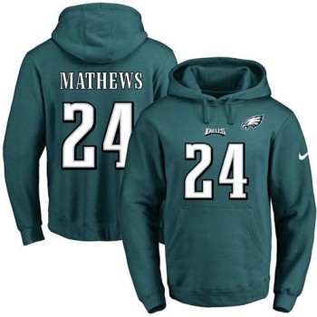 Eagles #24 Ryan Mathews Midnight Green Name & Number Pullover NFL Hoodie Eagles #24 Ryan Mathews Midnight Green Name & Number Pullover NFL Hoodie