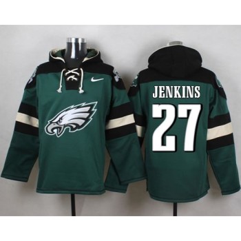 Eagles #27 Malcolm Jenkins Midnight Green Player Pullover NFL Hoodie Eagles #27 Malcolm Jenkins Midnight Green Player Pullover NFL Hoodie