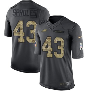 Eagles #43 Darren Sproles Black Youth Stitched NFL Limited 2016 Salute to Service Jersey