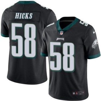 Eagles #58 Jordan Hicks Black Men's Stitched NFL Limited Rush Jersey Eagles #58 Jordan Hicks Black Men's Stitched NFL Limited Rush Jersey