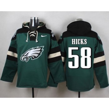 Eagles #58 Jordan Hicks Midnight Green Player Pullover NFL Hoodie Eagles #58 Jordan Hicks Midnight Green Player Pullover NFL Hoodie