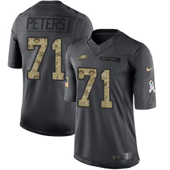 Eagles #71 Jason Peters Black Youth Stitched NFL Limited 2016 Salute to Service Jersey