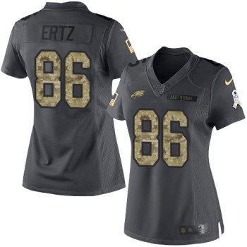 Eagles #86 Zach Ertz Black Women's Stitched NFL Limited 2016 Salute to Service Jersey Eagles #86 Zach Ertz Black Women's Stitched NFL Limited 2016 Salute to Service Jersey