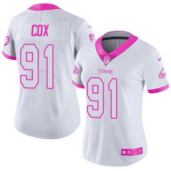 Eagles #91 Fletcher Cox White/Pink Women's Stitched NFL Limited Rush Fashion Jersey Eagles #91 Fletcher Cox White/Pink Women's Stitched NFL Limited Rush Fashion Jersey