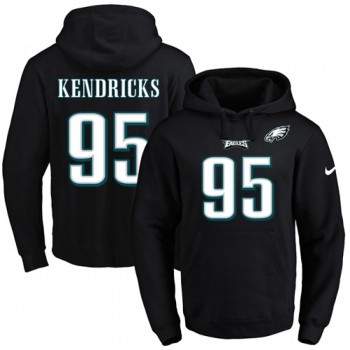 Eagles #95 Mychal Kendricks Black Name & Number Pullover NFL Hoodie Eagles #95 Mychal Kendricks Black Name & Number Pullover NFL Hoodie