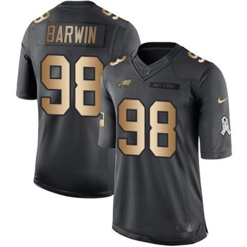 Eagles #98 Connor Barwin Black Men's Stitched NFL Limited Gold Salute To Service Jersey Eagles #98 Connor Barwin Black Men's Stitched NFL Limited Gold Salute To Service Jersey