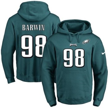 Eagles #98 Connor Barwin Midnight Green Name & Number Pullover NFL Hoodie Eagles #98 Connor Barwin Midnight Green Name & Number Pullover NFL Hoodie