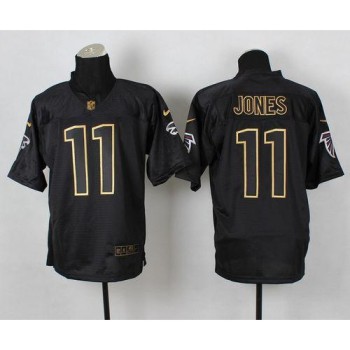 Falcons #11 Julio Jones Black Gold No. Fashion Men's Stitched NFL Elite Jersey Falcons #11 Julio Jones Black Gold No. Fashion Men's Stitched NFL Elite Jersey