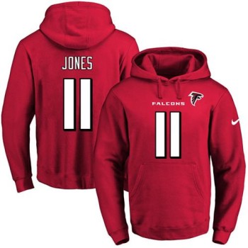 Falcons #11 Julio Jones Red Name & Number Pullover NFL Hoodie Falcons #11 Julio Jones Red Name & Number Pullover NFL Hoodie