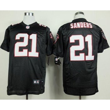 Falcons #21 Deion Sanders Black Alternate Men's Stitched NFL Elite Jersey Falcons #21 Deion Sanders Black Alternate Men's Stitched NFL Elite Jersey