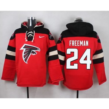 Falcons #24 Devonta Freeman Red Player Pullover NFL Hoodie Falcons #24 Devonta Freeman Red Player Pullover NFL Hoodie