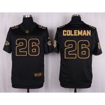 Falcons #26 Tevin Coleman Black Men's Stitched NFL Elite Pro Line Gold Collection Jersey Falcons #26 Tevin Coleman Black Men's Stitched NFL Elite Pro Line Gold Collection Jersey