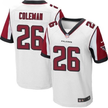 Falcons #26 Tevin Coleman White Men's Stitched NFL Elite Jersey Falcons #26 Tevin Coleman White Men's Stitched NFL Elite Jersey