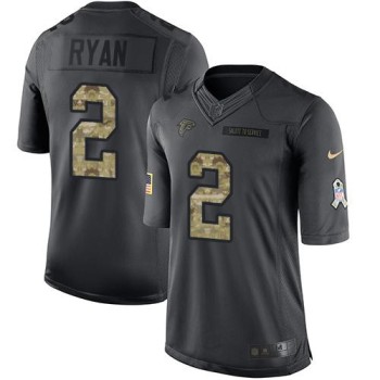 Falcons #2 Matt Ryan Black Youth Stitched NFL Limited 2016 Salute to Service Jersey Falcons #2 Matt Ryan Black Youth Stitched NFL Limited 2016 Salute to Service Jersey